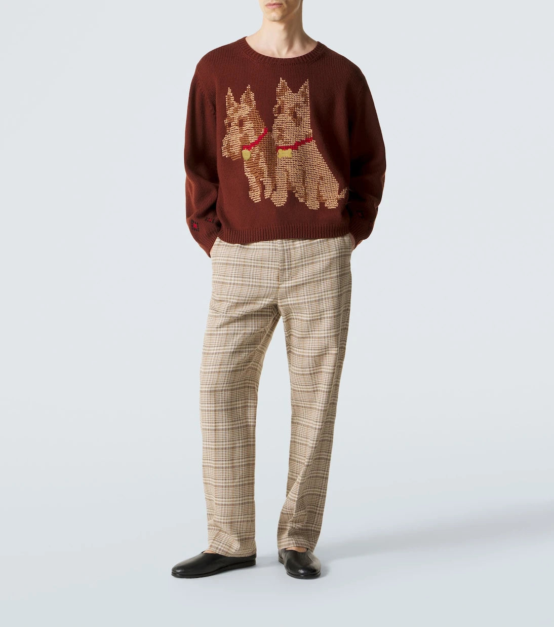 Bode - Scottie embroidered wool sweater