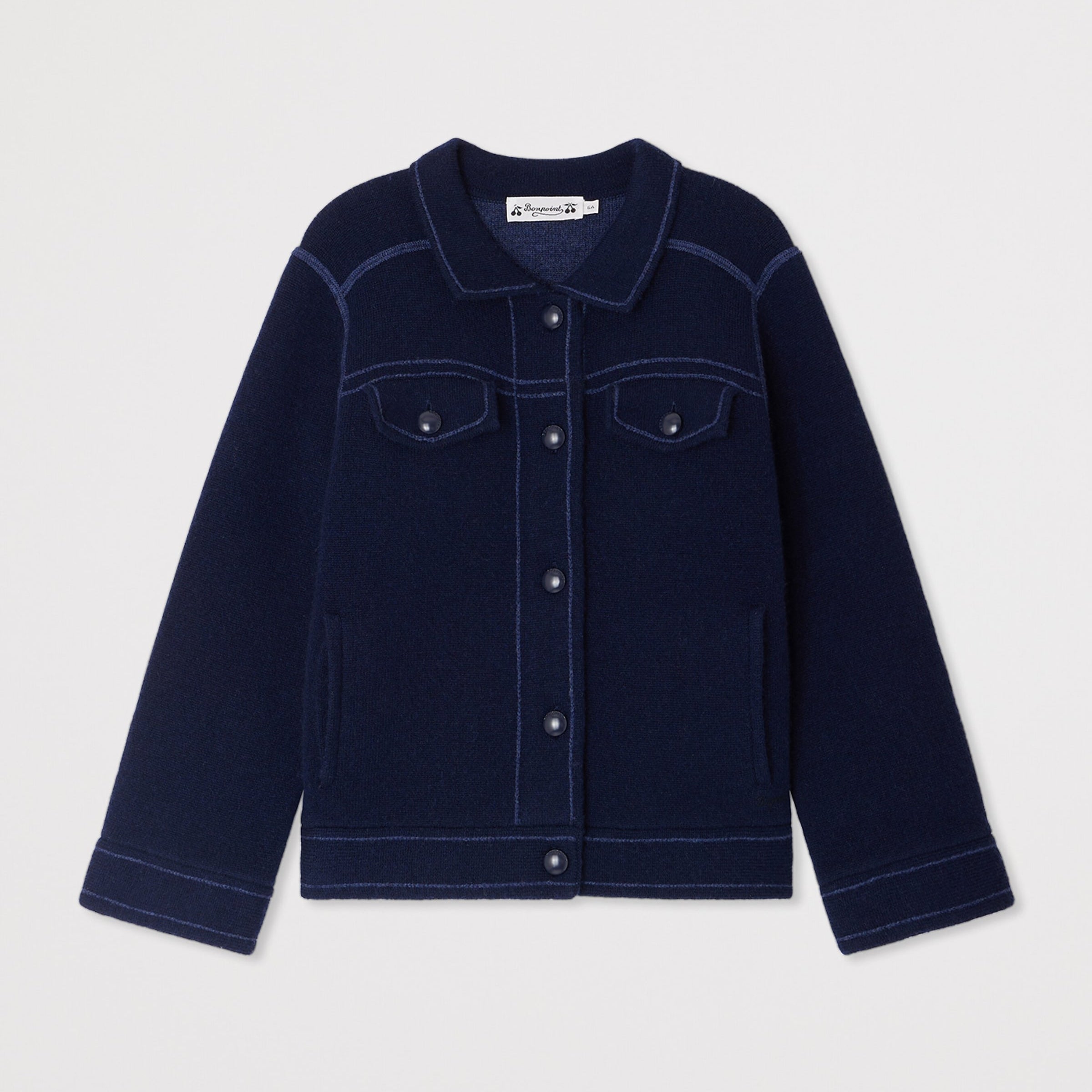 Wool-Cashmere Denim-Effect Jacket (10-14 Years)