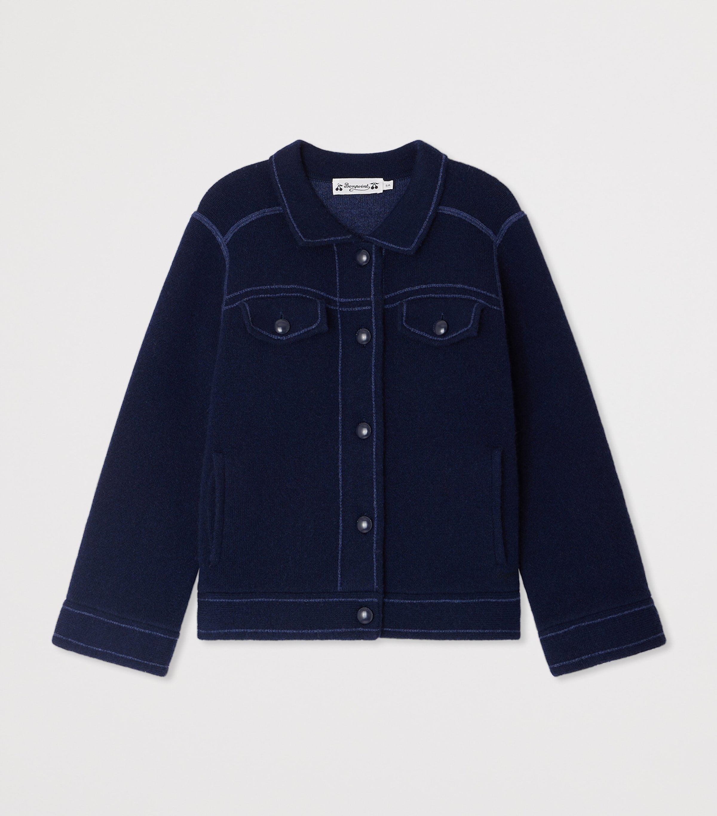 Wool-Cashmere Denim-Effect Jacket (10-14 Years)