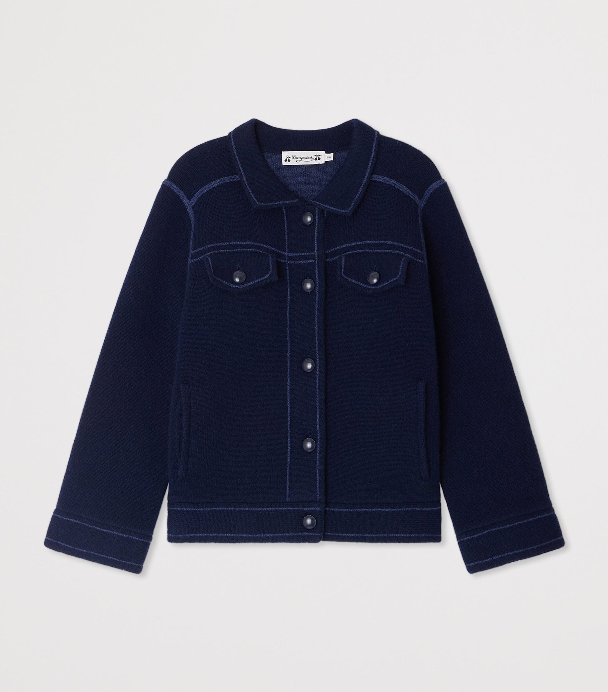 Wool-Cashmere Denim-Effect Jacket (10-14 Years)