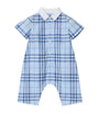 Burberry Kids Cotton Check Collared Playsuit (1-18 Months)