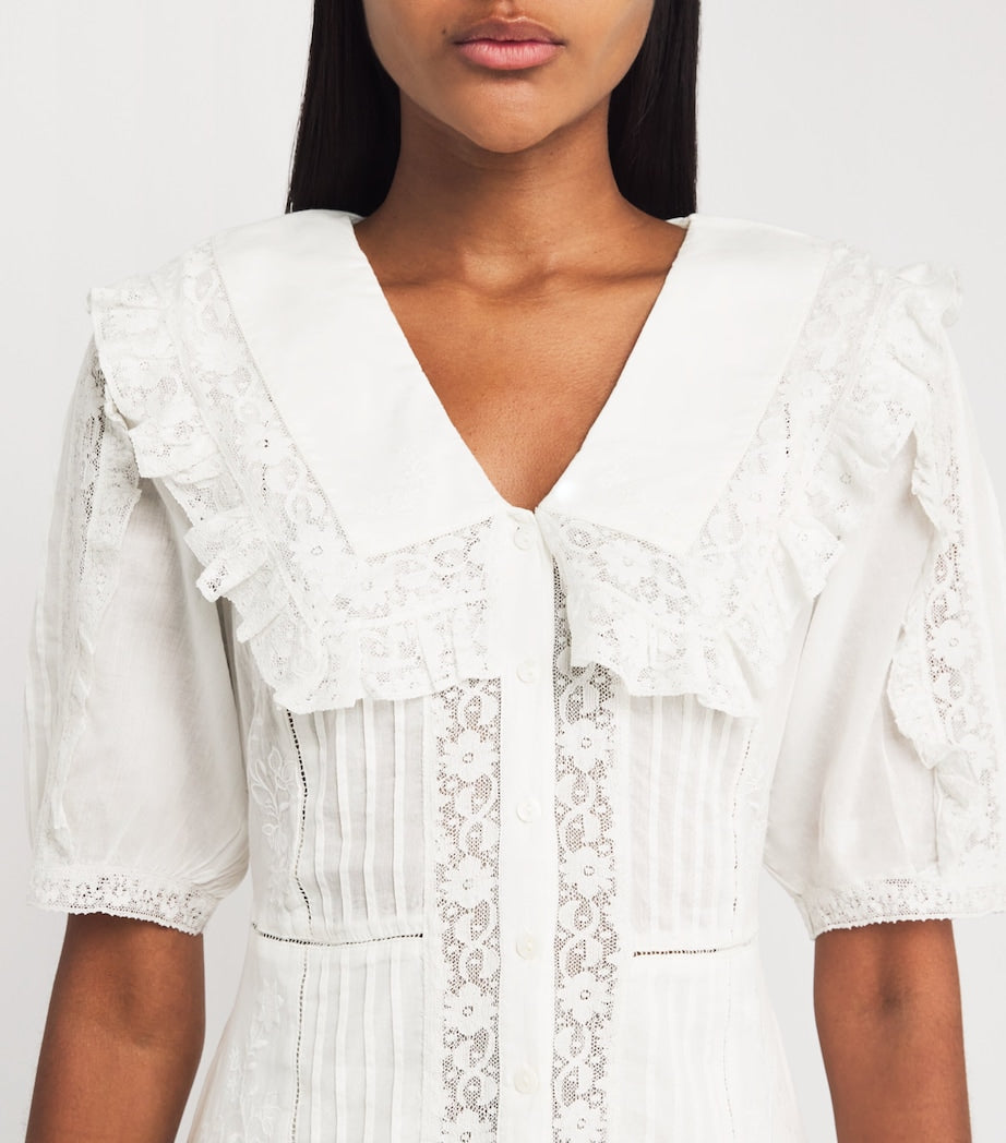 White Cotton Dove Mini Dress