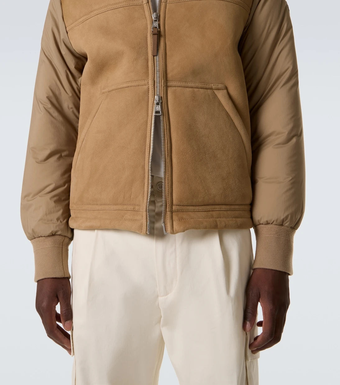 Moncler - Tonnay suede and shearling down jacket