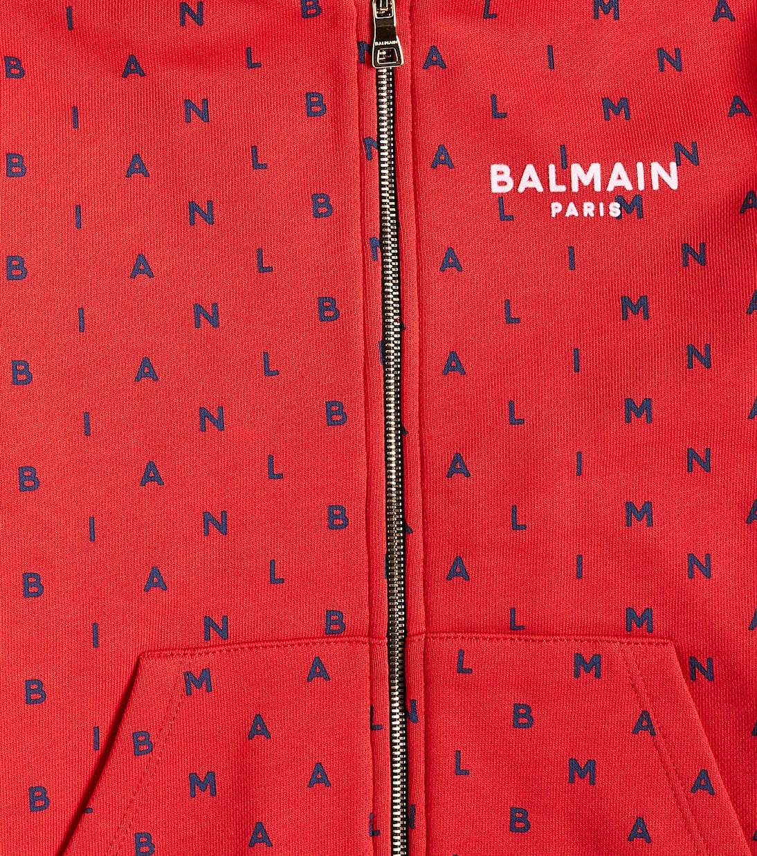 Balmain Kids - Logo cotton zip-up hoodie