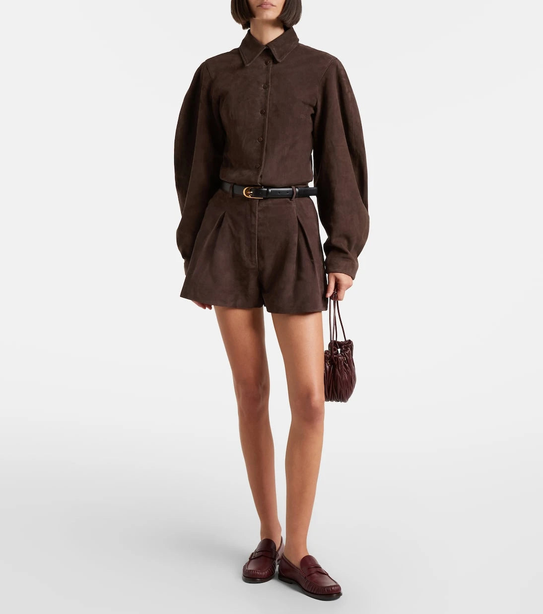 Rotate - Suede shirt
