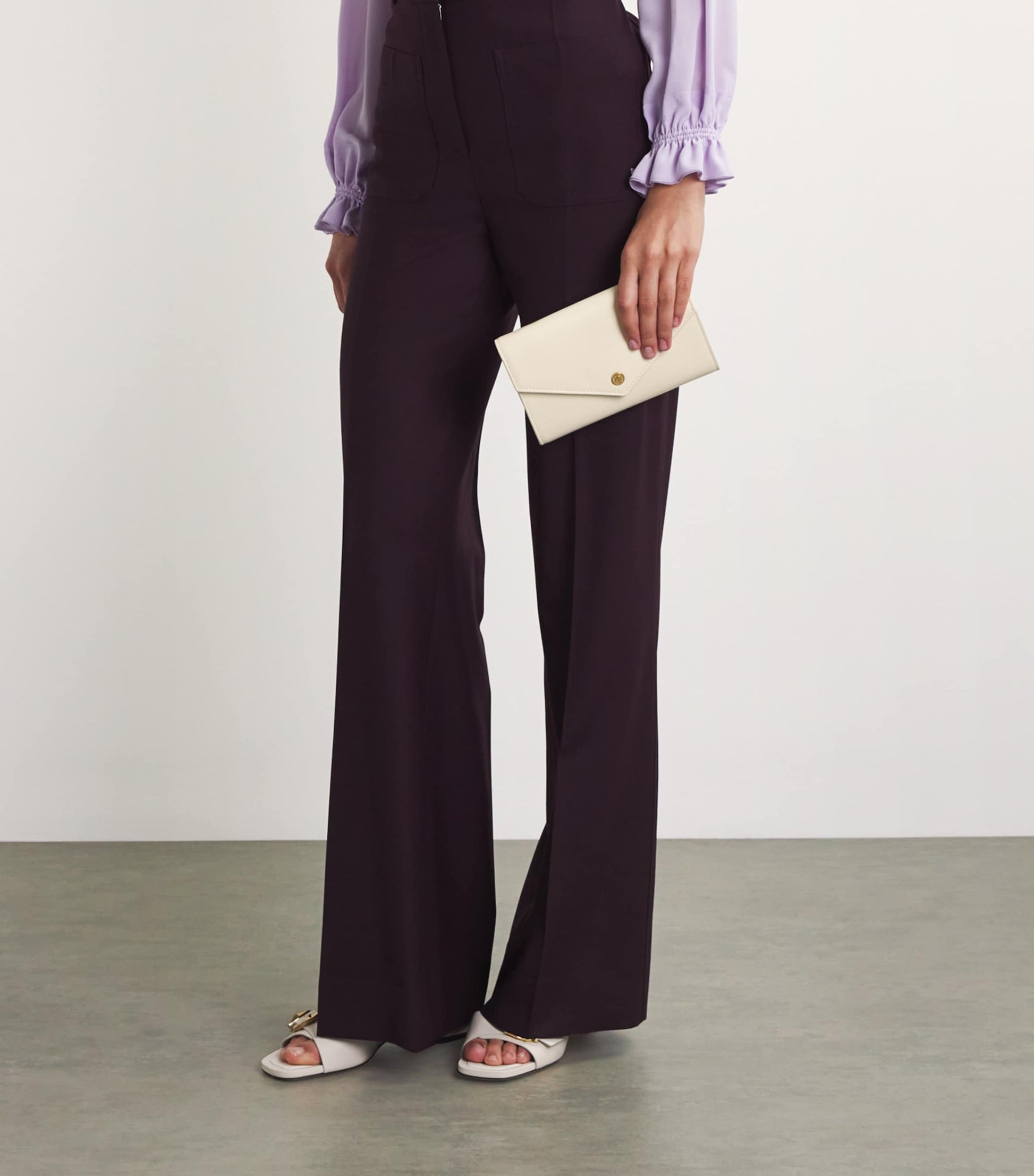 Ivory Leather Chain Wallet