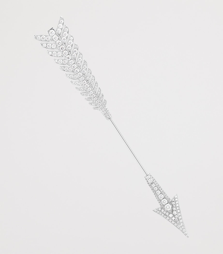 White Gold and Diamond Nature Triomphante Flèche Brooch