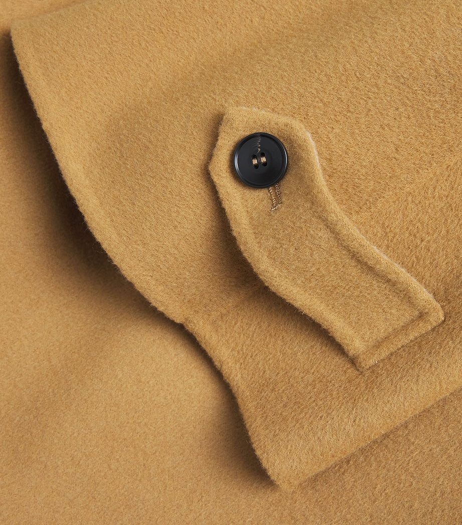 Yellow Virgin Wool High-Neck Coat