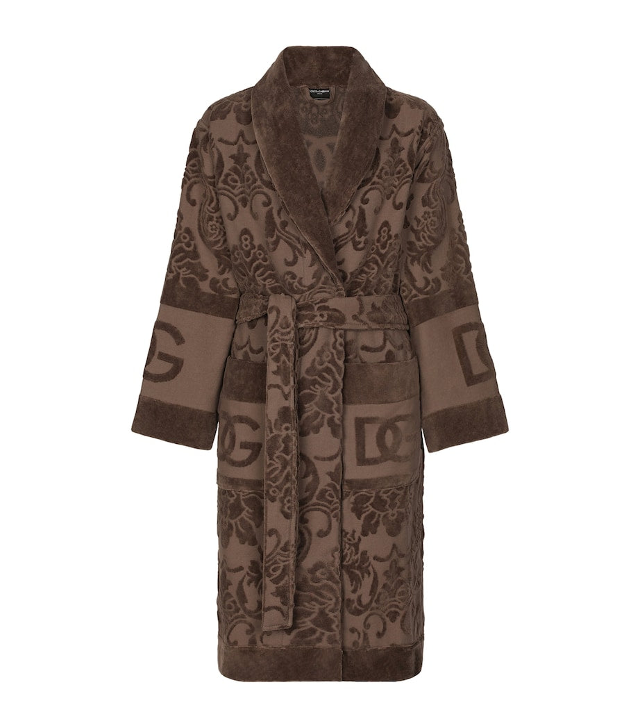 Dolce & Gabbana Casa Terry Cotton DG Logo Robe