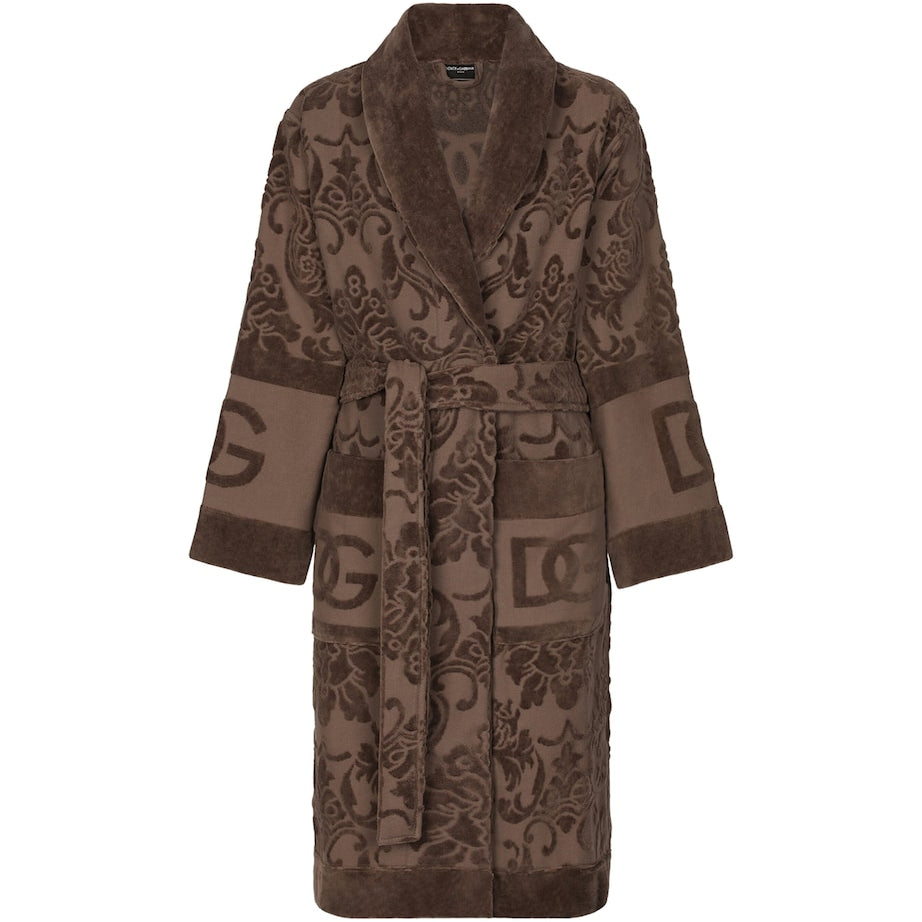 Dolce & Gabbana Casa Terry Cotton DG Logo Robe