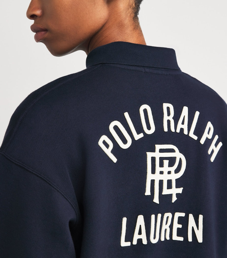Polo Ralph Lauren Navy Fleece Polo-Collar Sweatshirt