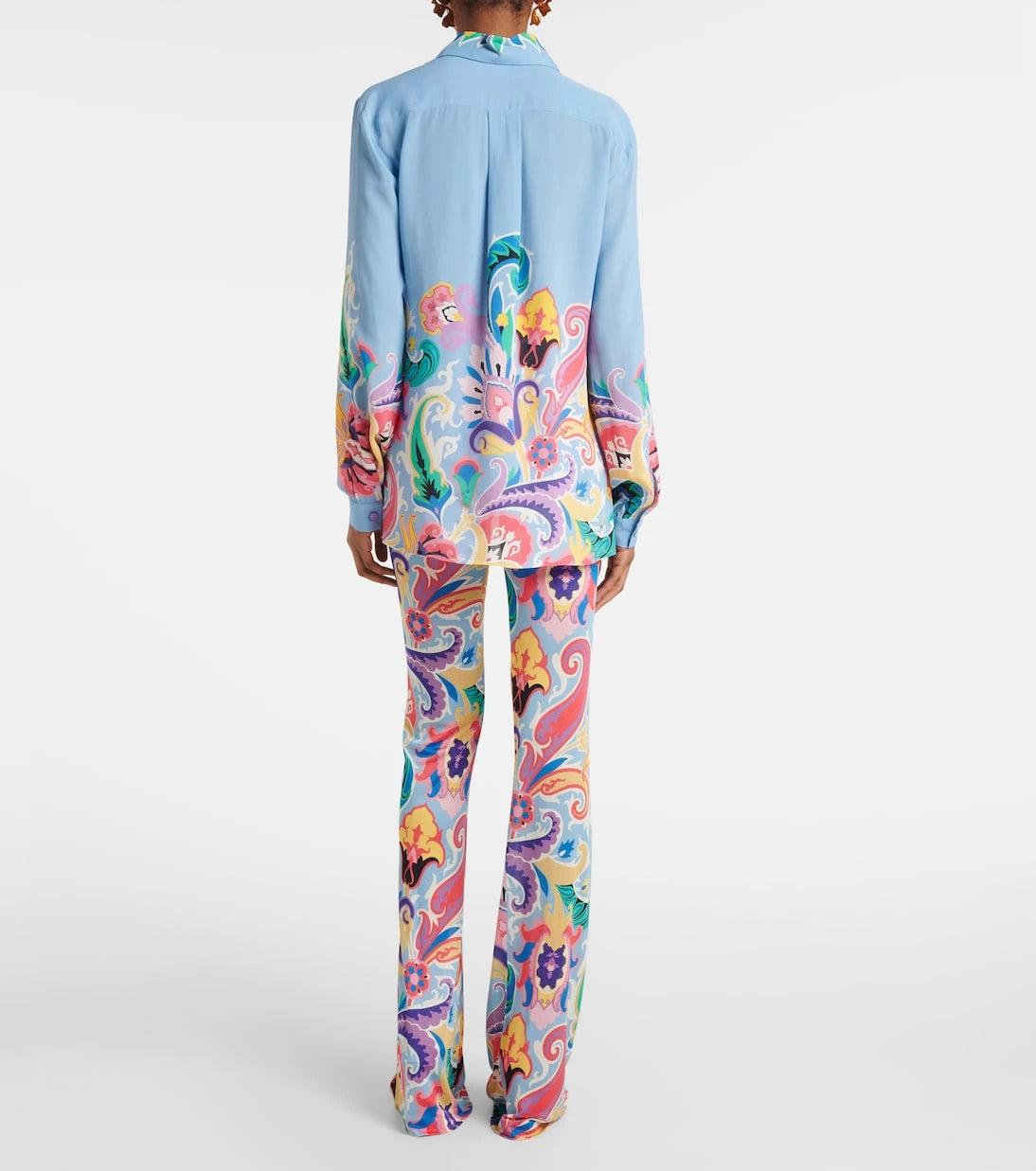Etro - قميص من الساتان المطبوع
