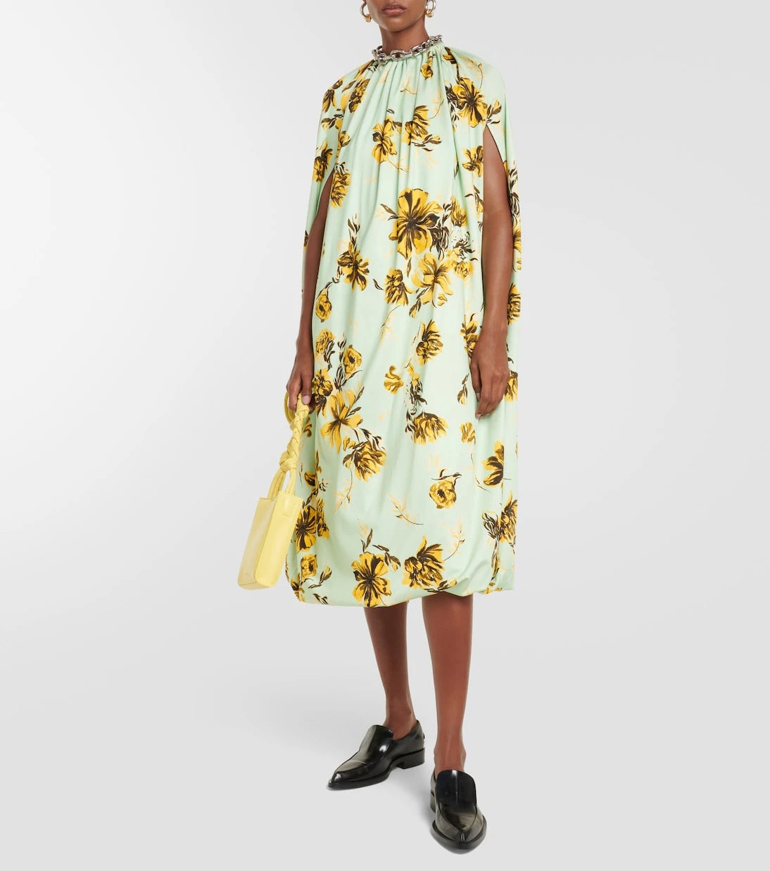 Jil Sander - Floral caped midi dress