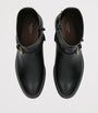 Valentino Garavani Black Leather Signature VLogo Ankle Boots 30