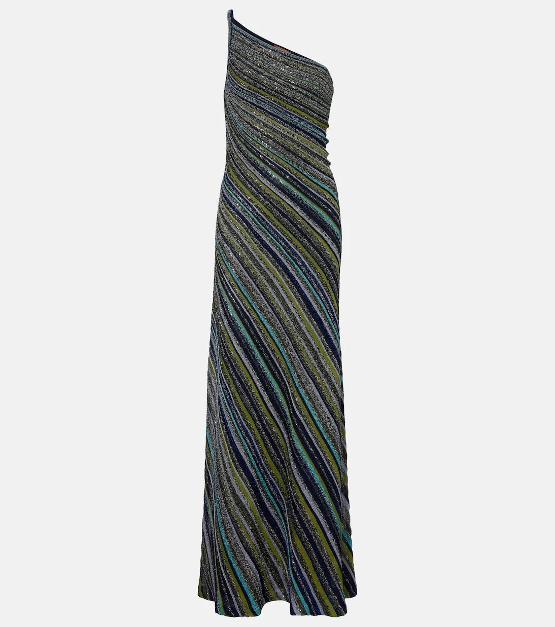 Missoni - Sequined one-shoulder lamé maxi dress