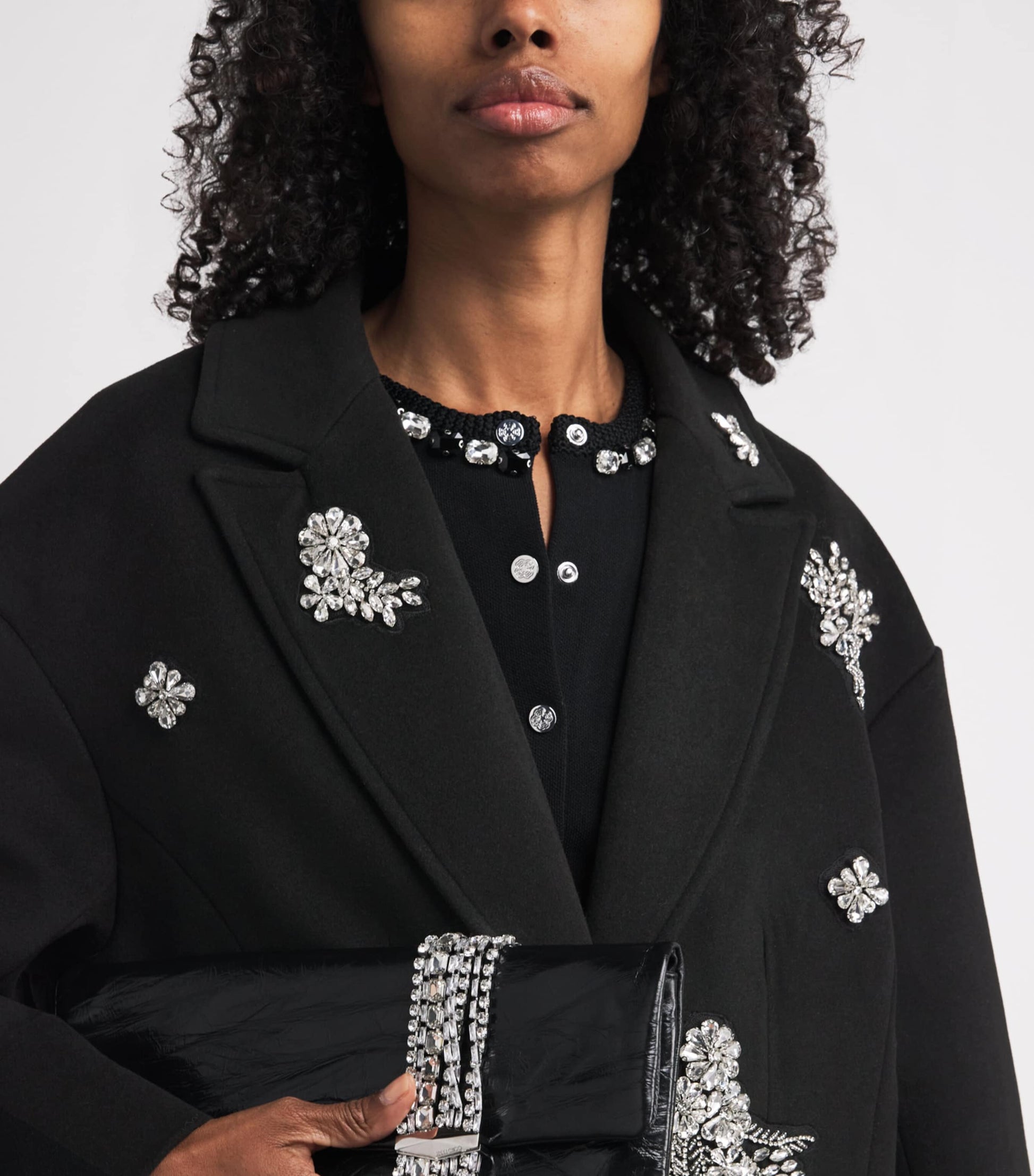 Crystal-Embellished Ivy Gravis Coat BLACK/CLEAR
