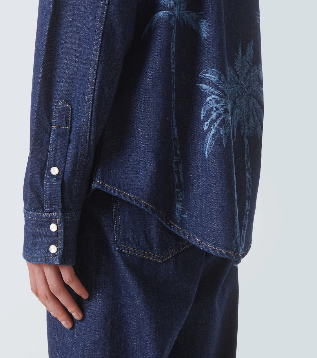 Alanui - Jungle printed denim shirt