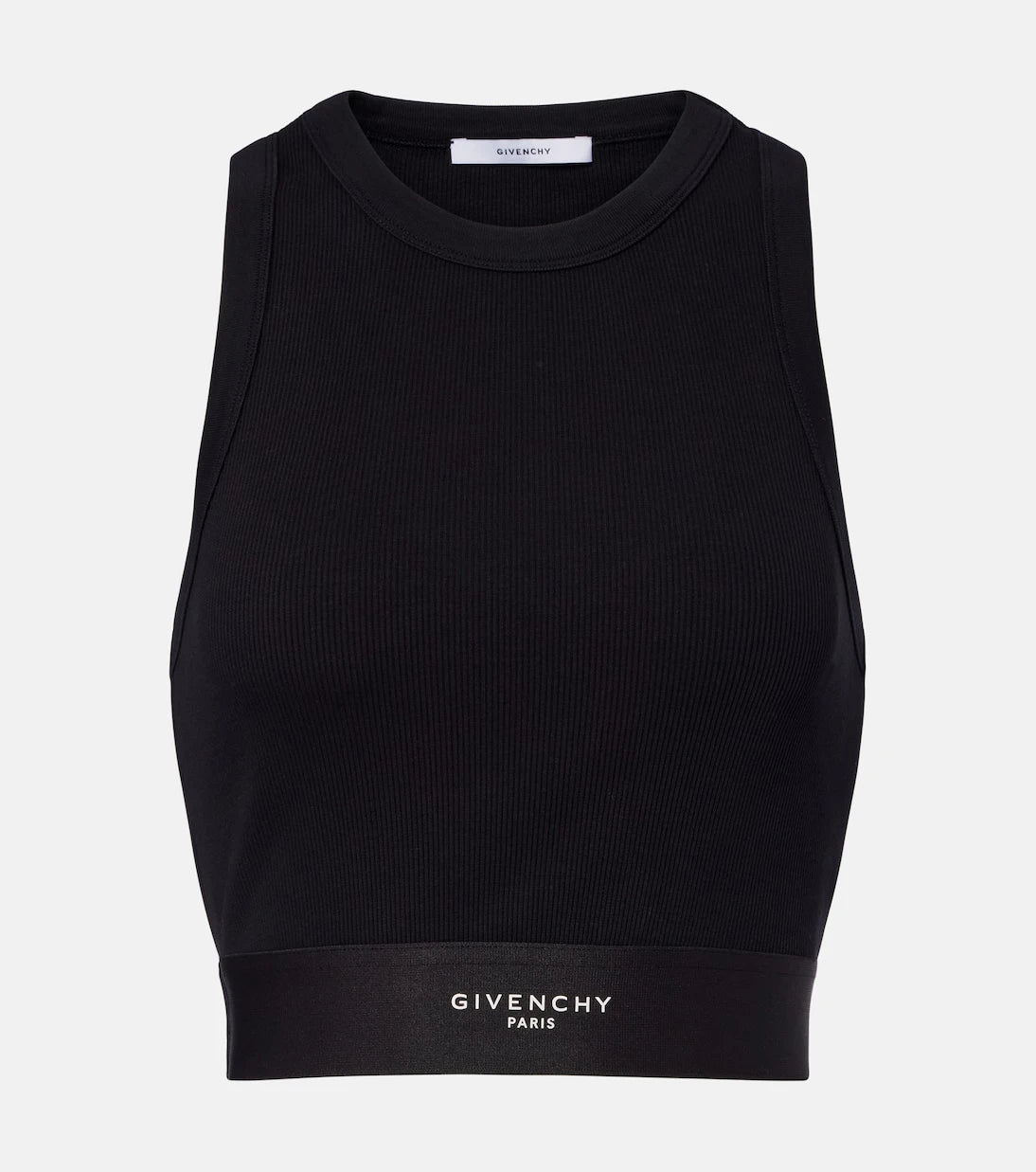 Givenchy - Logo ribbed-knit cropped cotton tank top