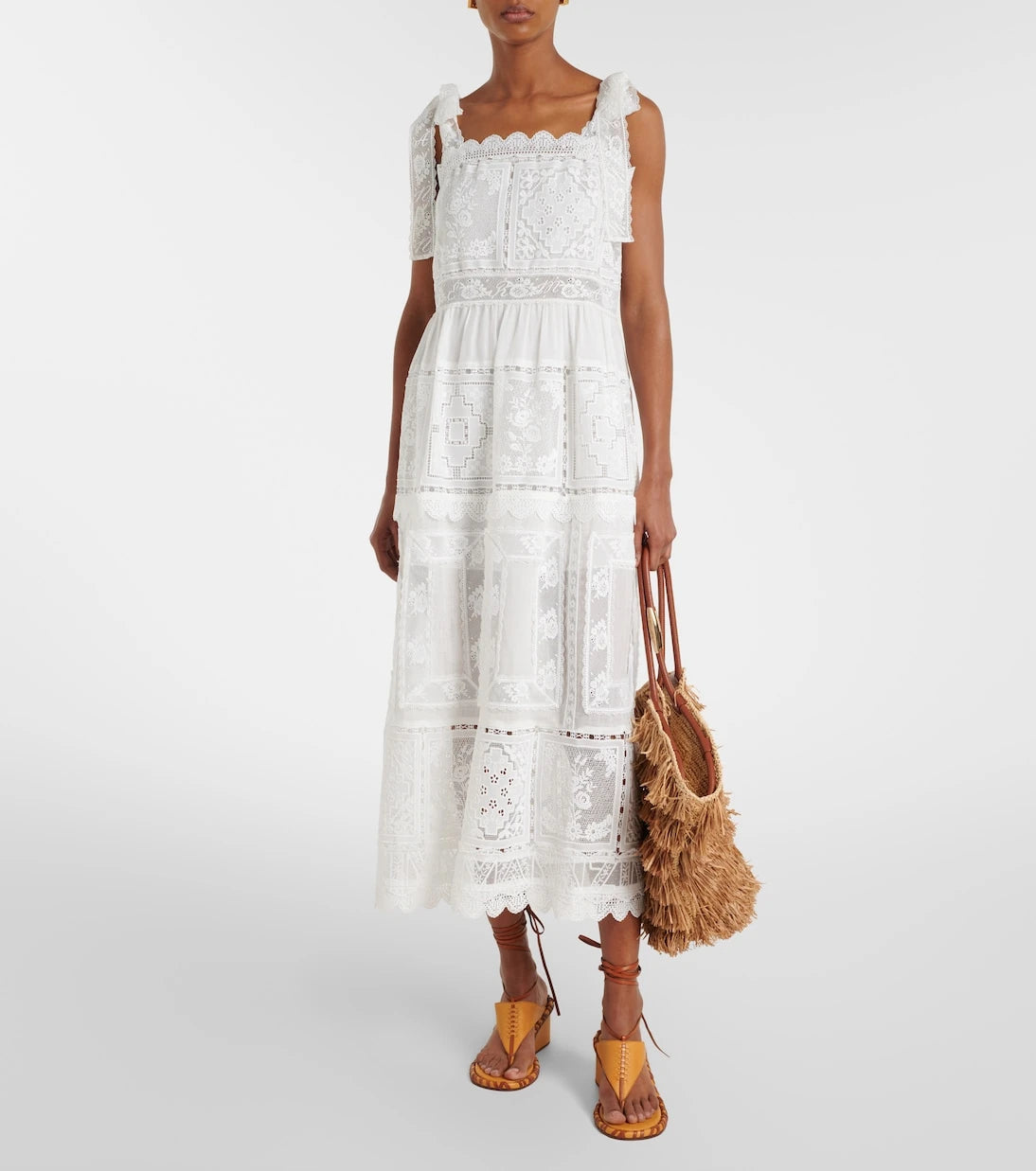 Zimmermann - Aster lace-trimmed midi dress
