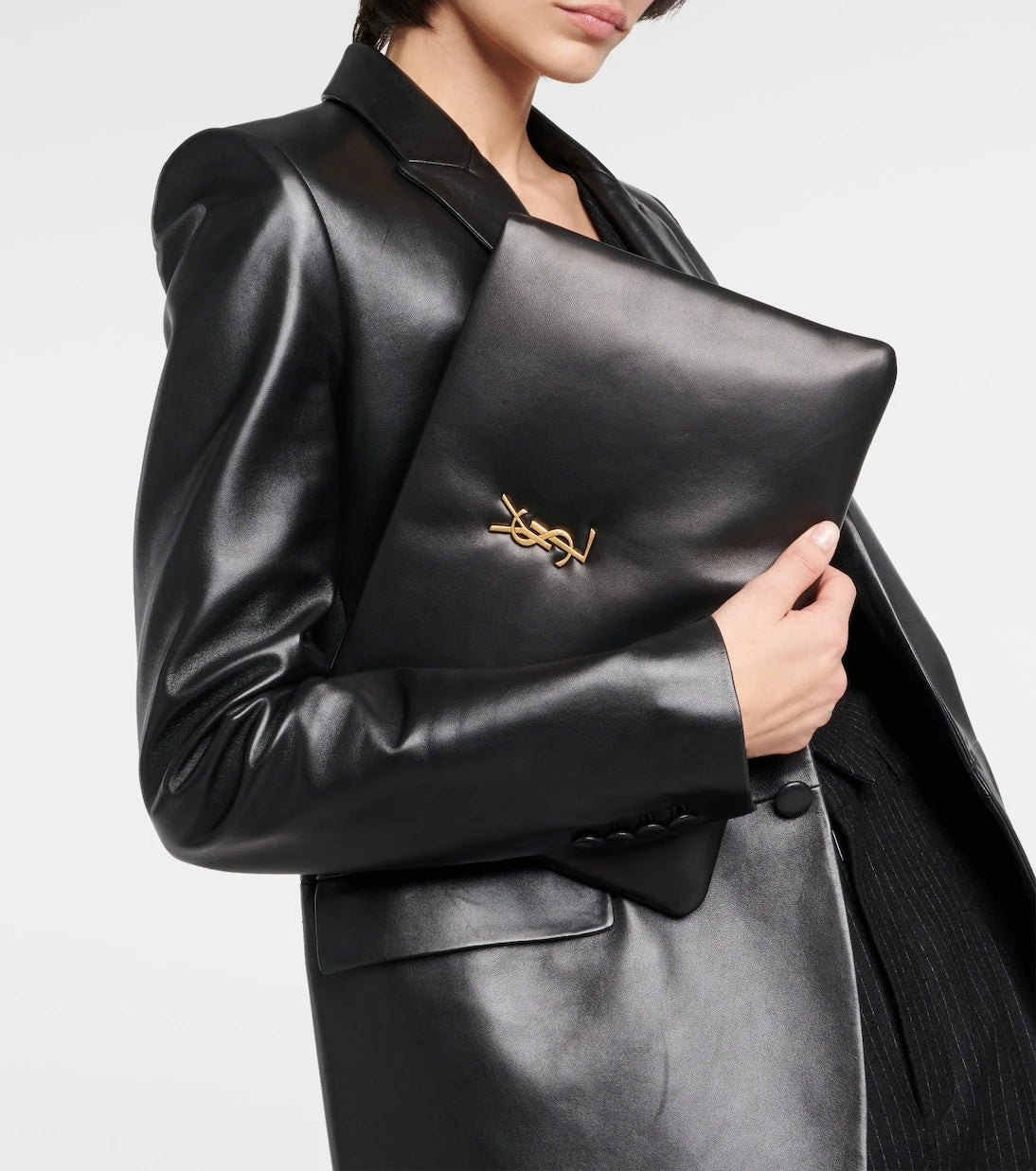 Saint Laurent - Calypso Large leather pouch
