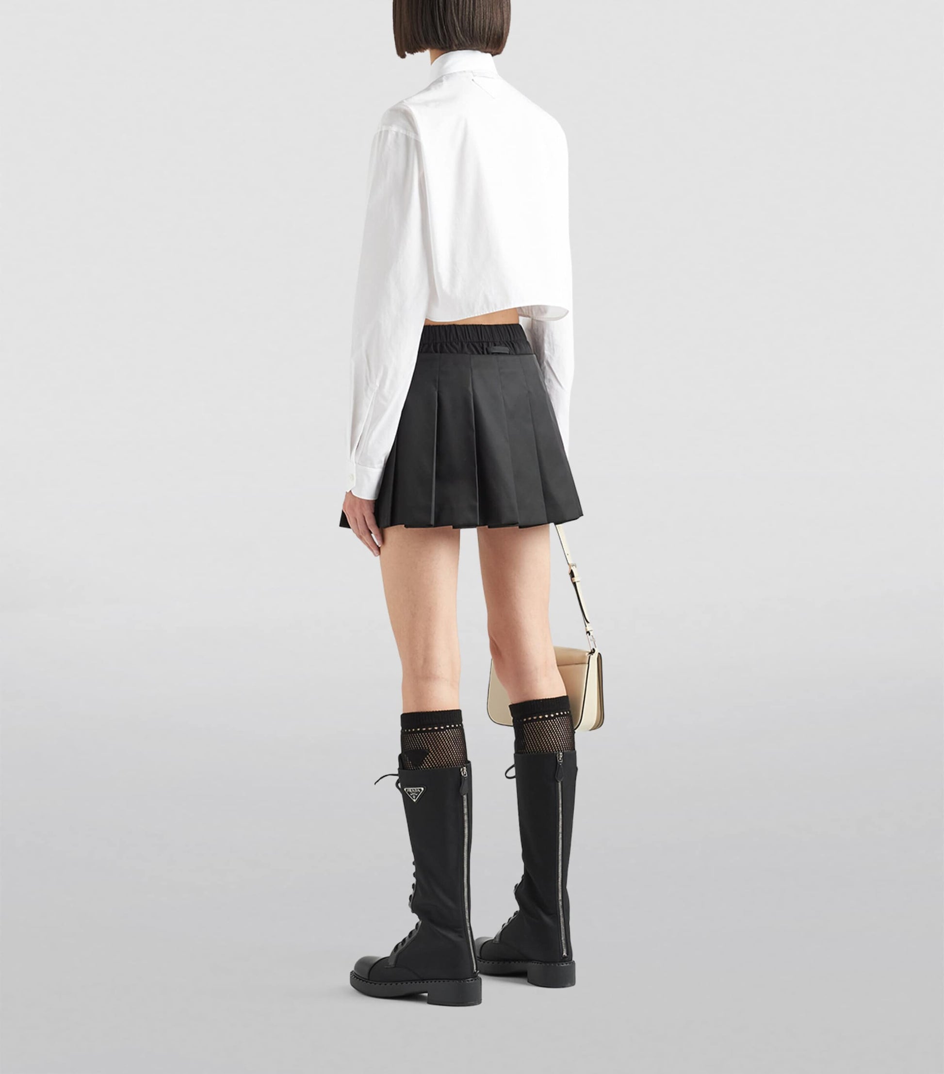 Re-Nylon Pleated Mini Skirt