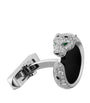 White Gold, Diamond and Emerald Panthère de Cartier Cufflinks