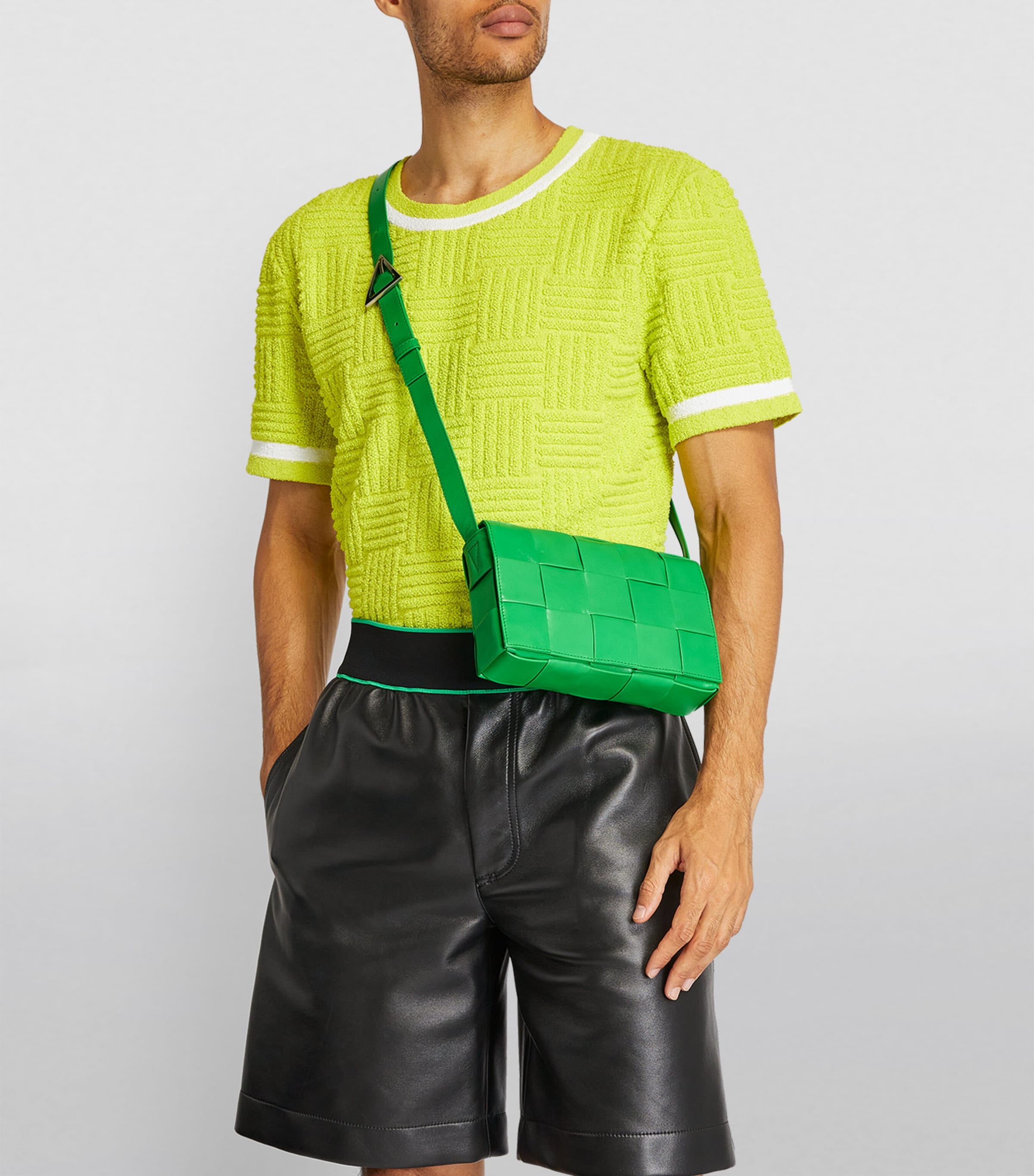 Leather Intreccio Cassette Cross-Body Bag