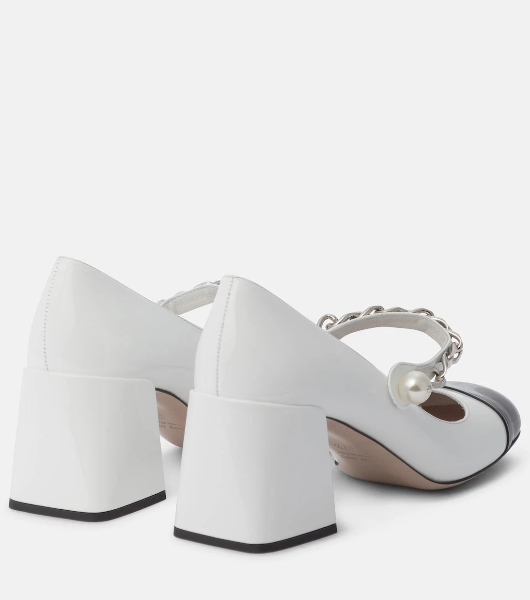 ميوميو - حذاء ماري جين الجلدي بالكعب العالي