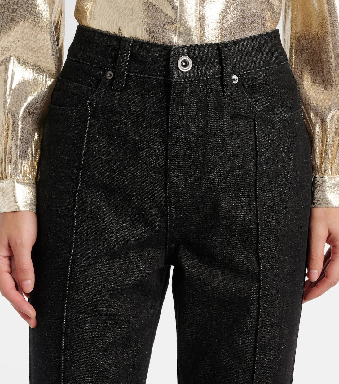 Self-Portrait - High-rise flared jeans