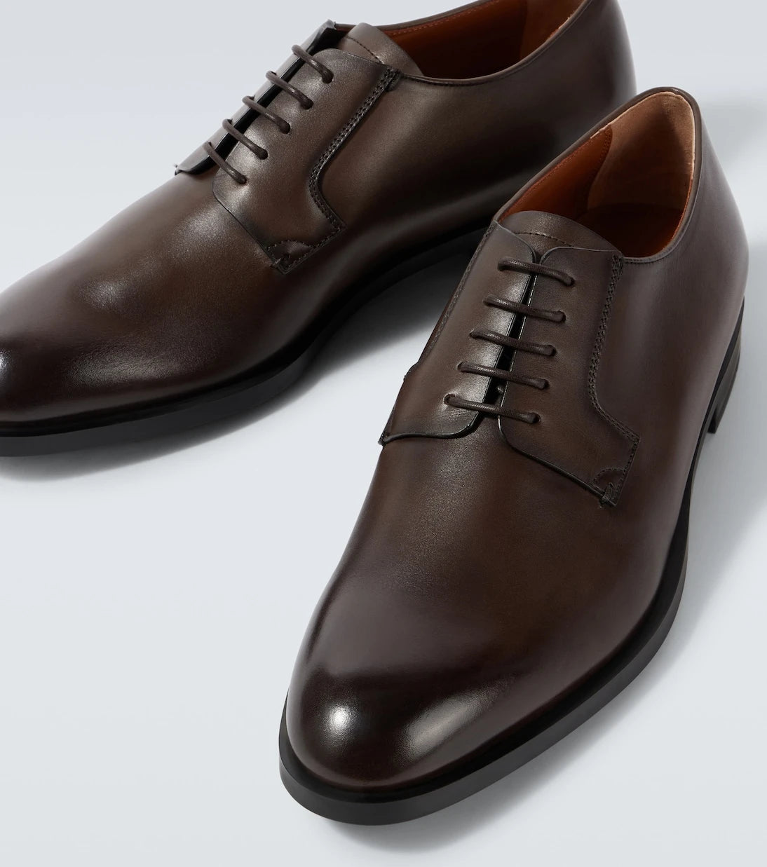 Zegna - حذاء ديربي جلدي جديد كلاسيكي