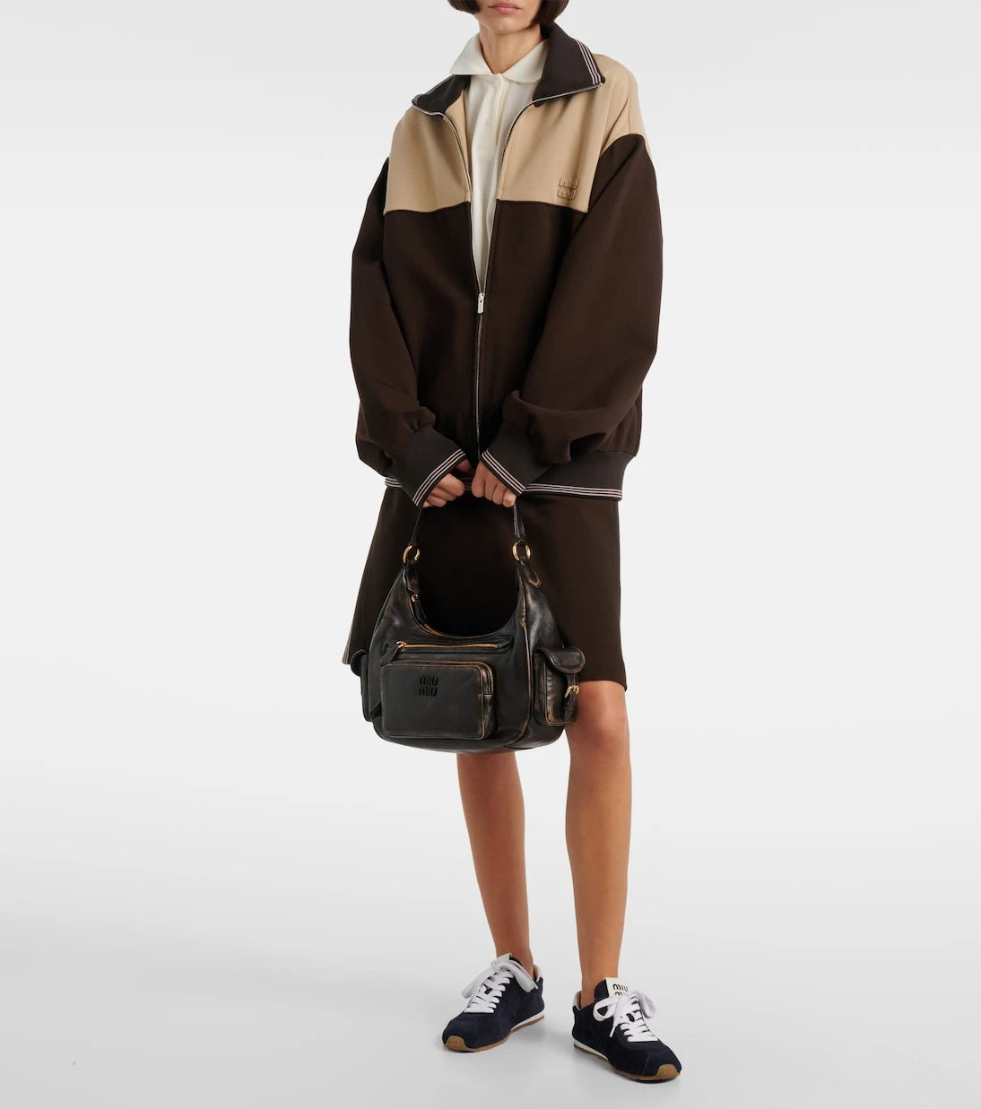 Miu Miu - Distressed leather shoulder bag