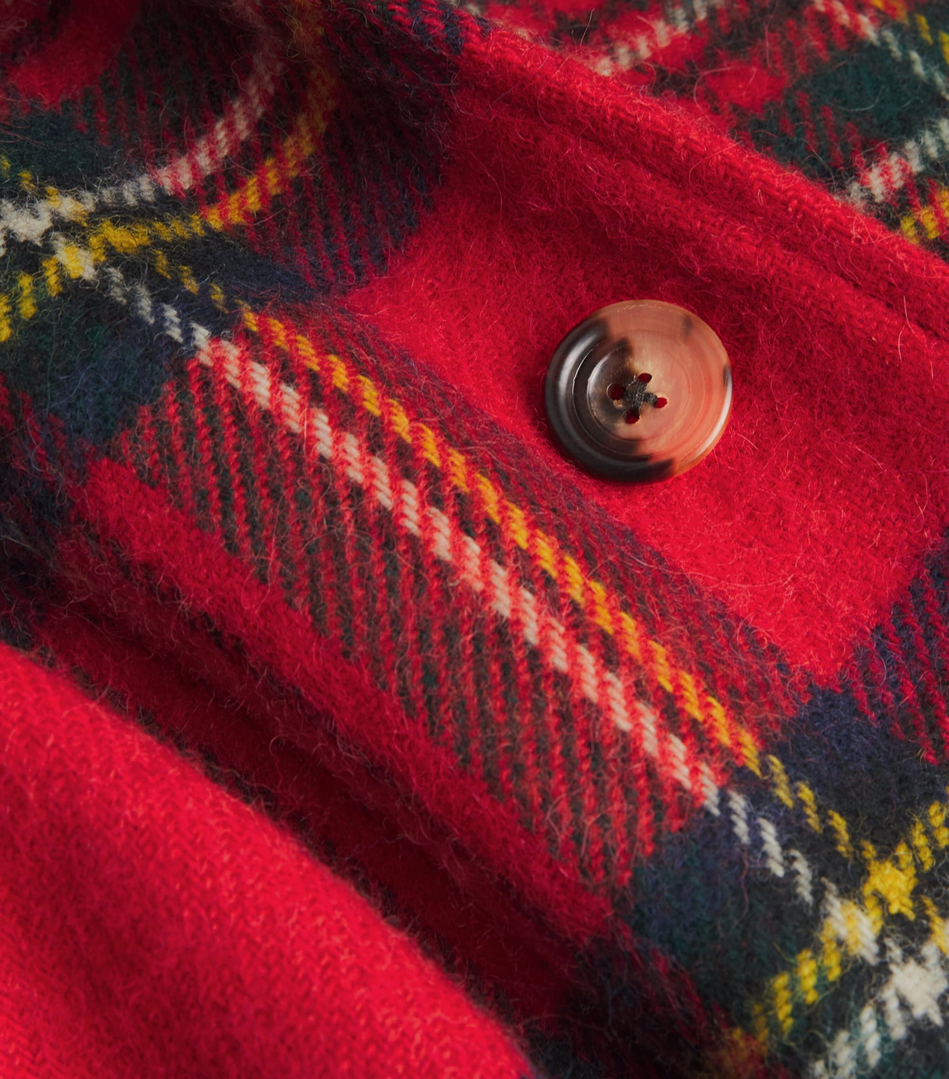 Polo Ralph Lauren Red Wool Tweed Plaid Balmacaan Coat