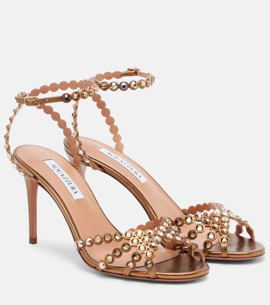 Aquazzura - Tequila 85 embellished leather sandals