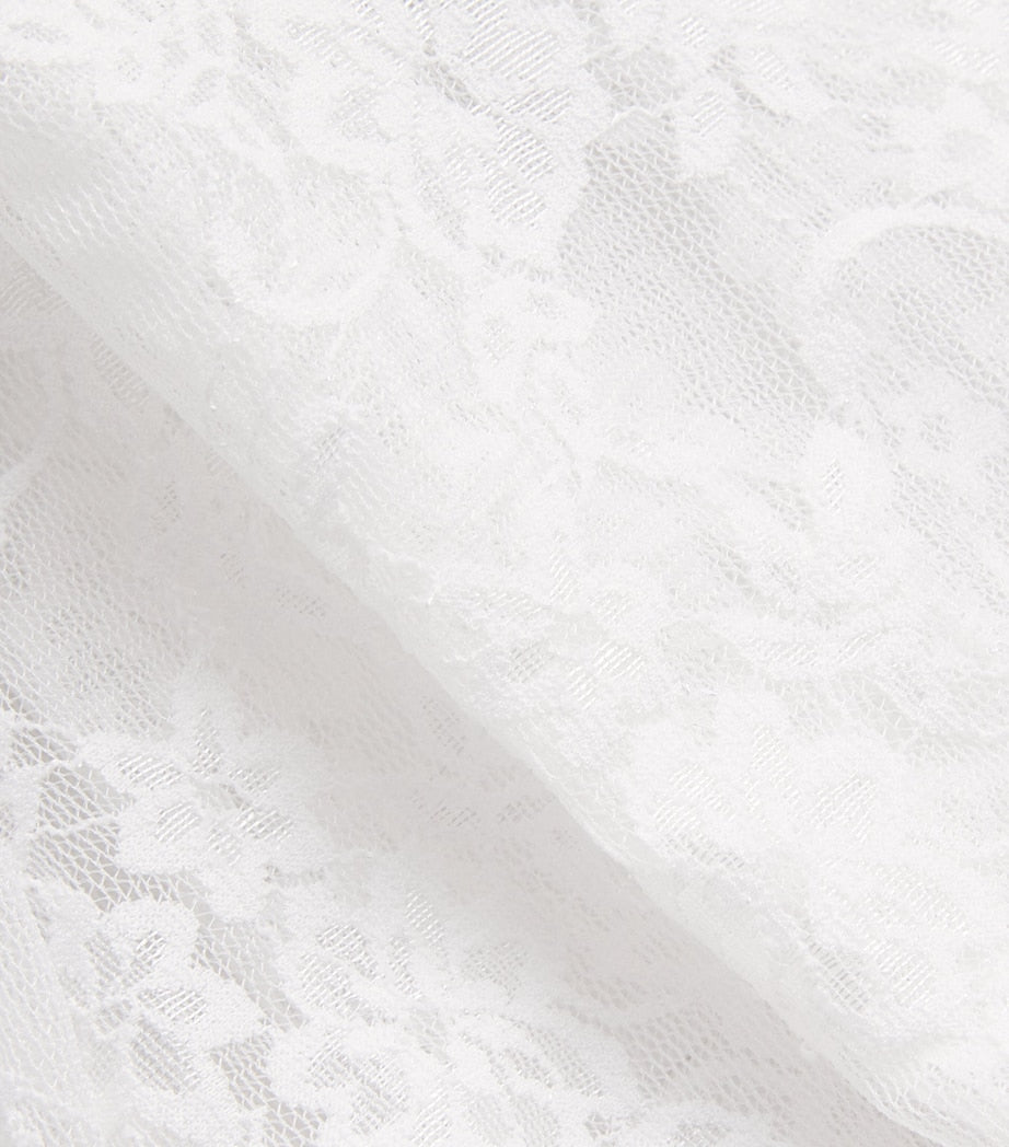 Nadine Mos White Lace Midi Slip Skirt