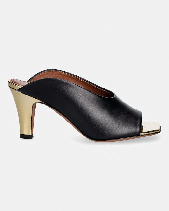 Pollini чехли с тънък ток дамски от кожа