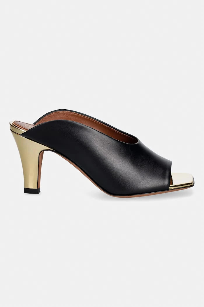 Pollini чехли с тънък ток дамски от кожа
