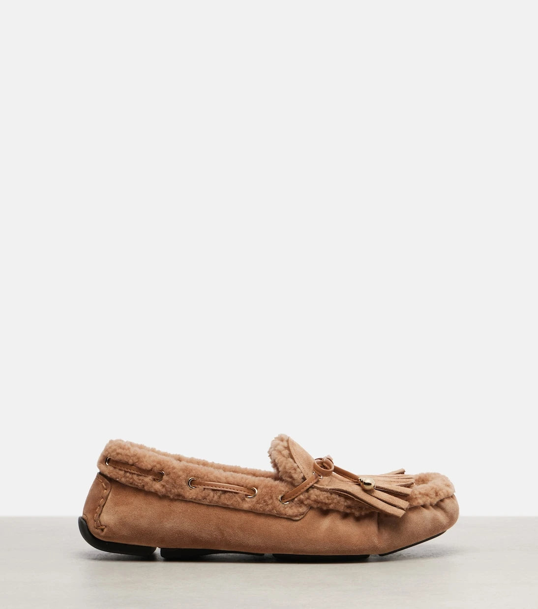 Jimmy Choo - Manon F shearling-lined suede boat shoes
