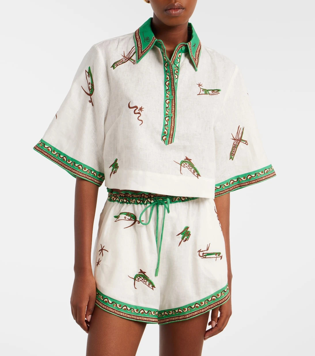 Alémais - Wanda embroidered linen shirt