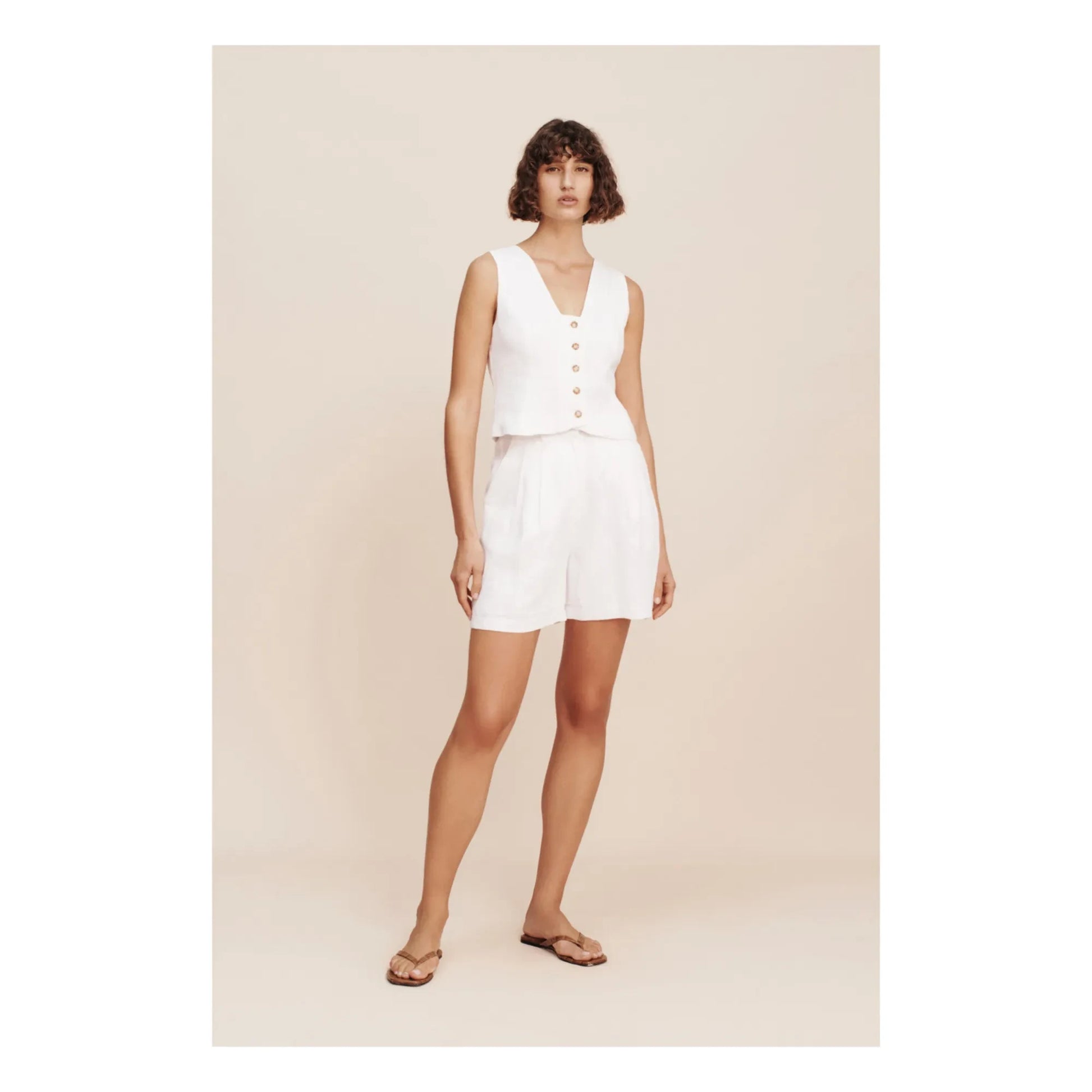 Posse - Marchello Linen Shorts | Ivory