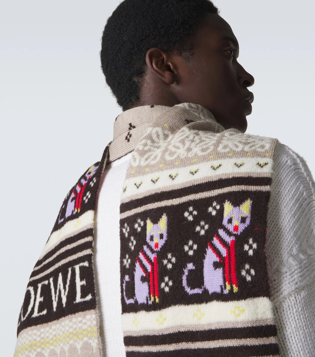Loewe - x Louis Wain wool-blend jacquard scarf