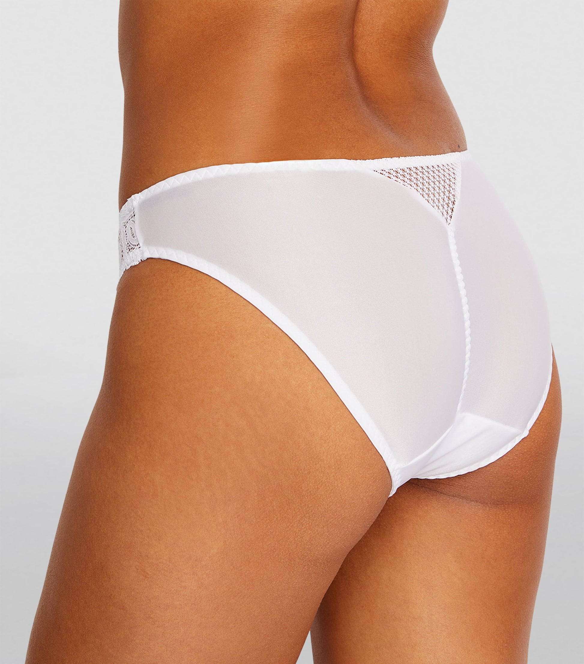 Maison Lejaby White Lace-Trim Gaby Briefs