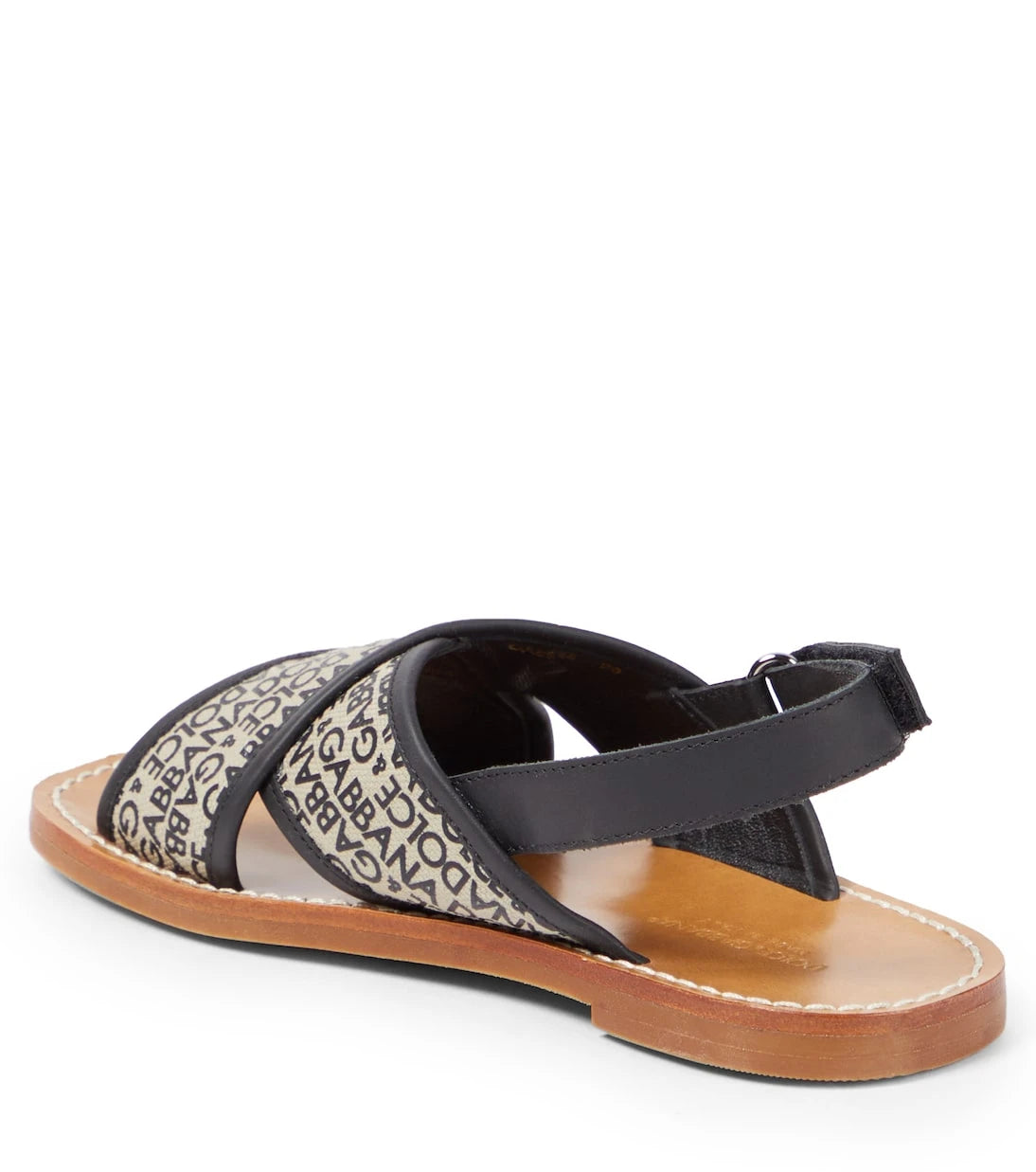 Dolce&Gabbana Kids - Logo leather-trimmed canvas sandals