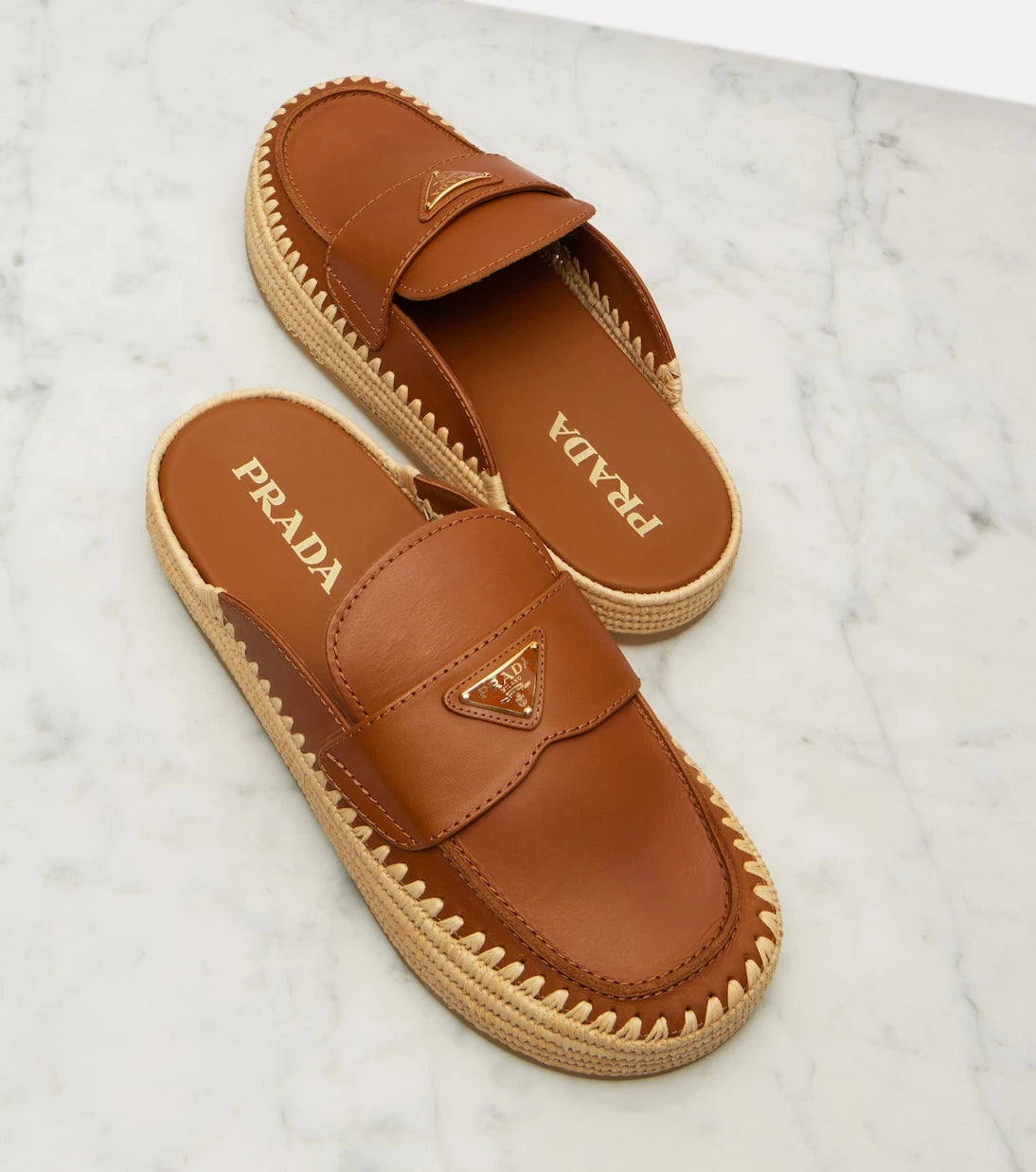 Prada - Deri espadril terlik