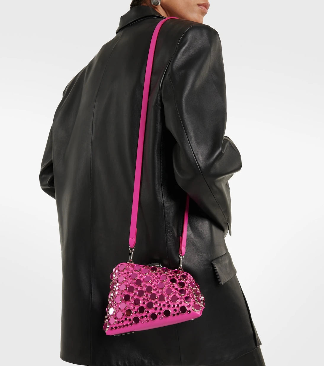 The Attico - Midnight studded leather clutch