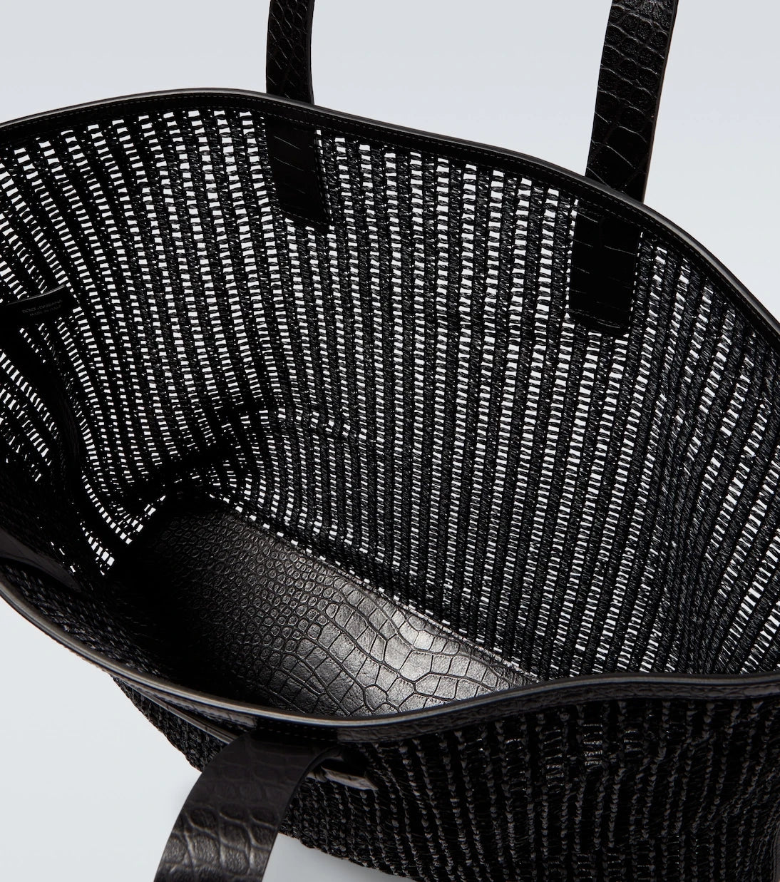Dolce&Gabbana - Adamo woven leather-trimmed shopper