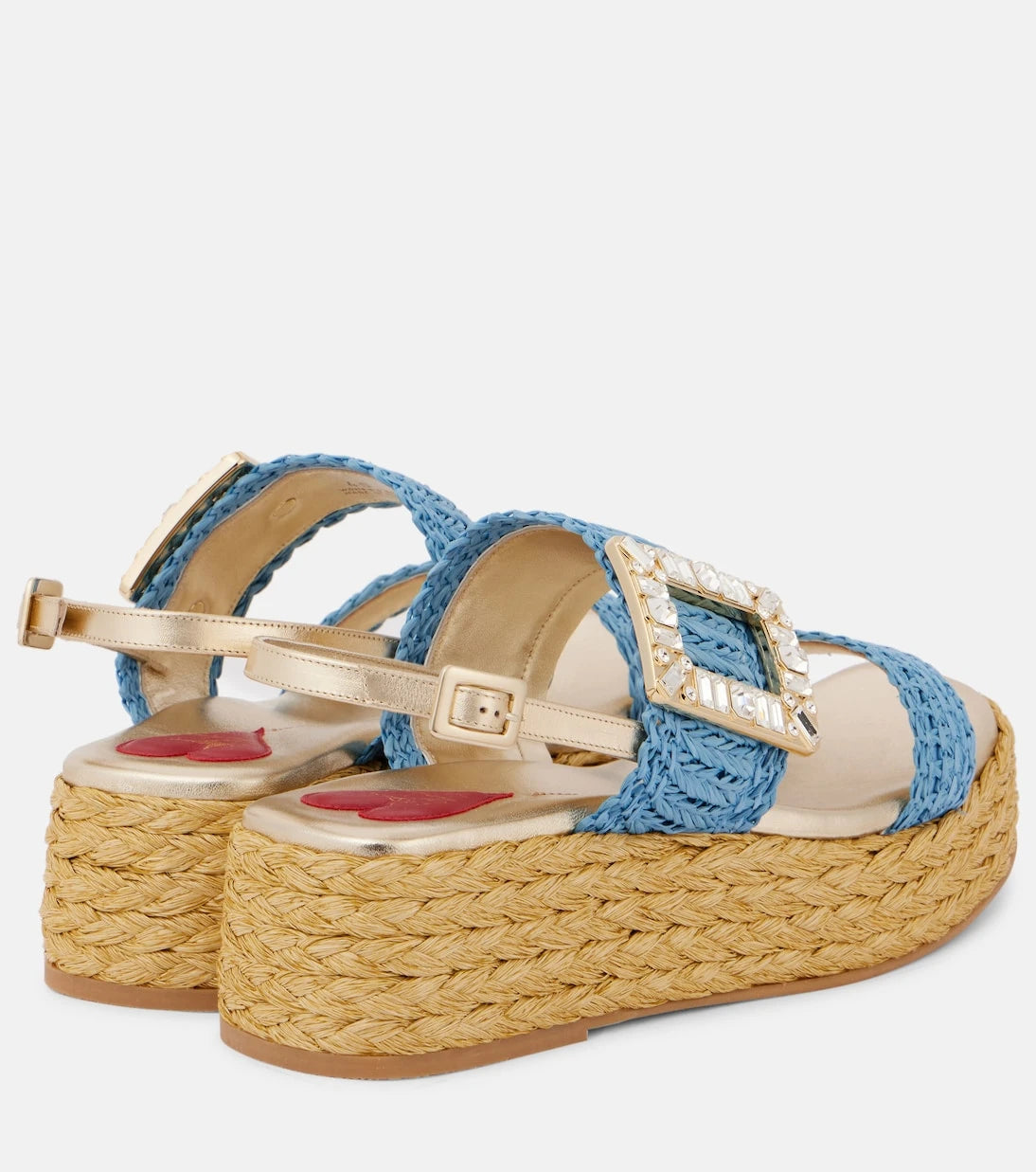 Roger Vivier - Espa 60 raffia platform slingback sandals