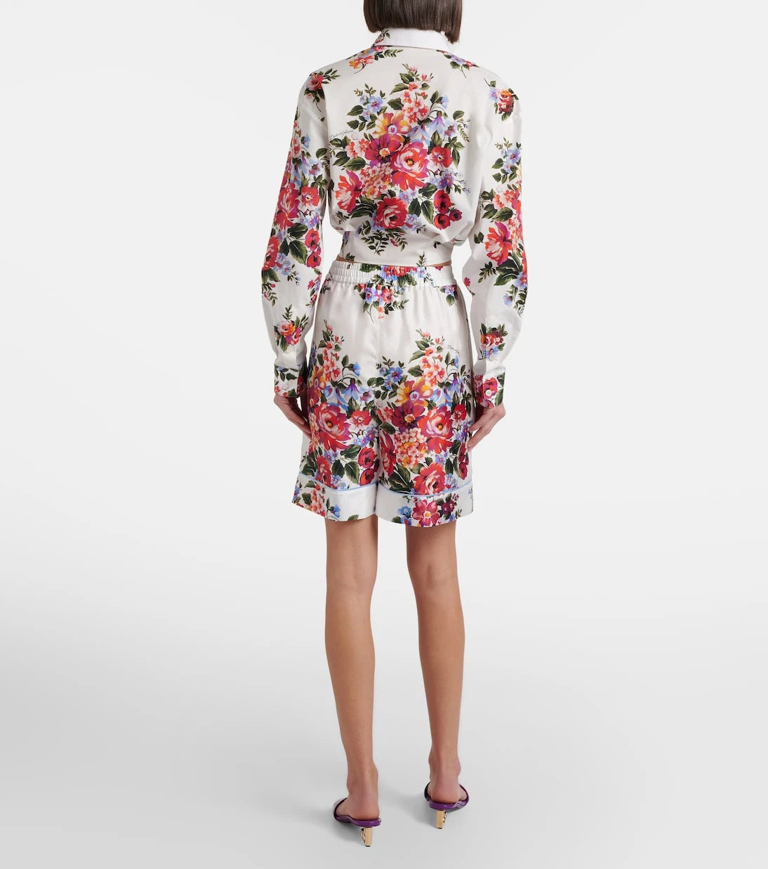 Dolce&Gabbana - Floral silk twill Bermuda shorts