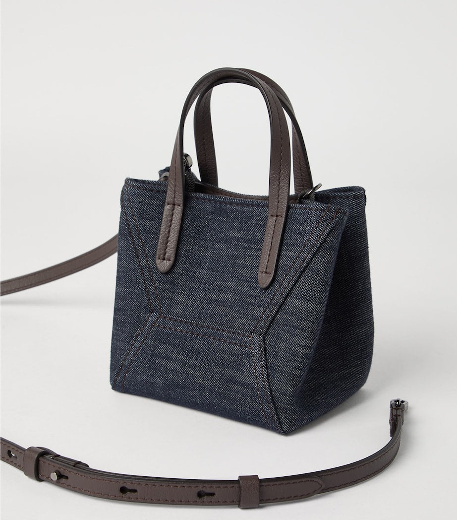 Mini Denim-Effect BC Duo Tote Bag