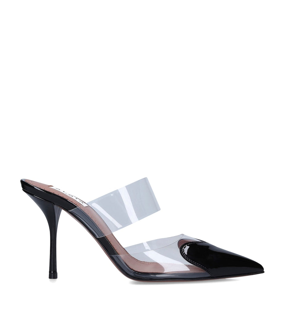 Alaïa Black Patent Leather Le Coeur Mules 90
