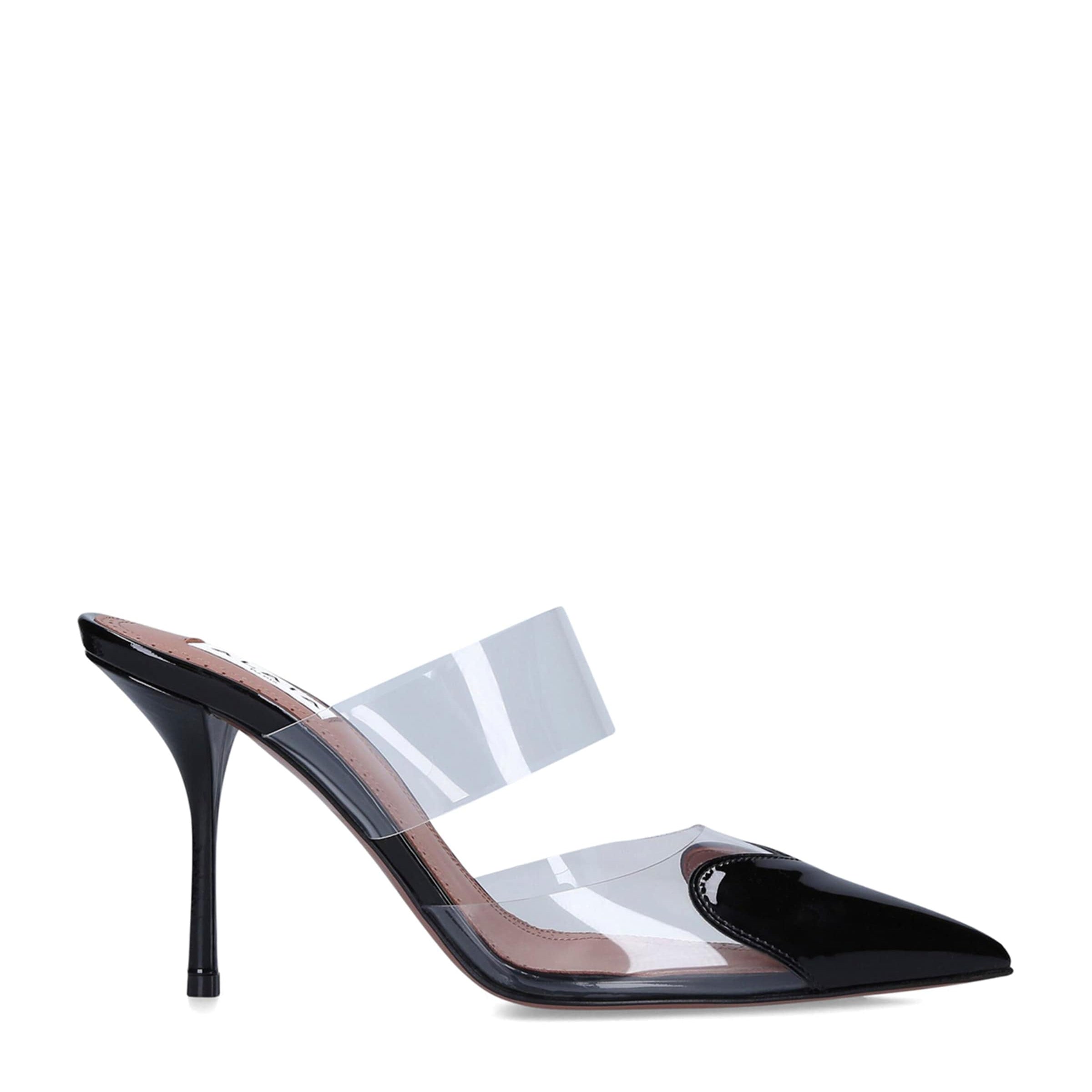 Alaïa Black Patent Leather Le Coeur Mules 90